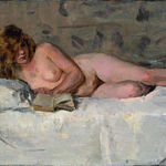 vrouw op sofa
